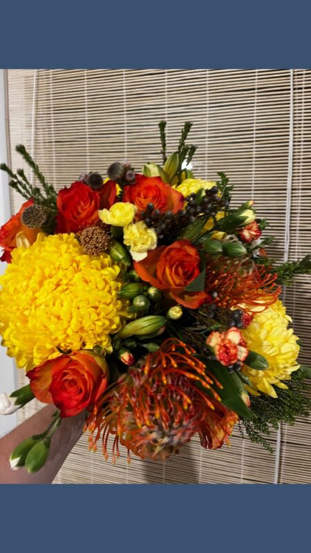 orange and yellow flower bouquet