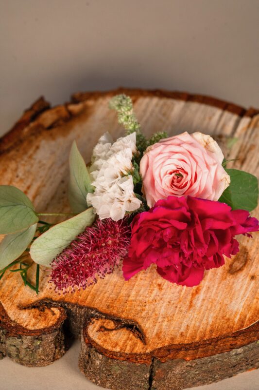 Blooming Roza Buttonhole Midsummer Nights Dream