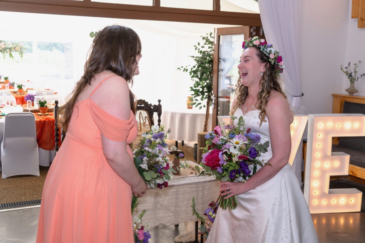 Wedding ceremony fun at Hoad Farm Barn