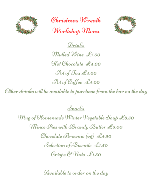 Mermaid Inn Workshop Menu
